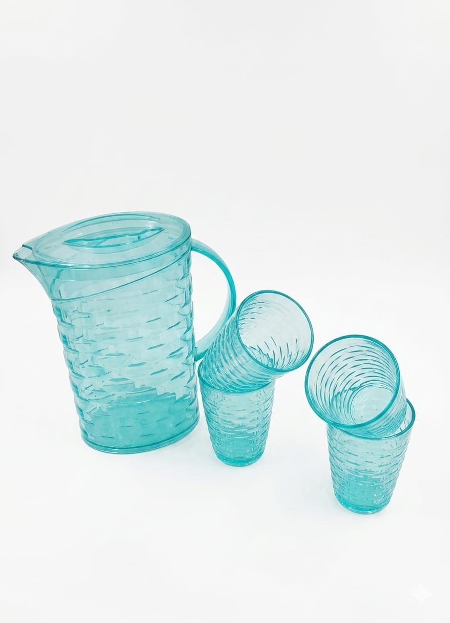 water jug with cup set/ 2.5 ltr/ 4 cups
