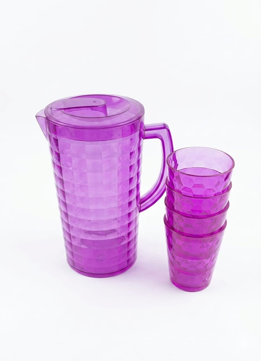 water jug with cup set/ 2.5 ltr/ 4 cups