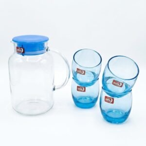 Glass Jug with 4 cup set.